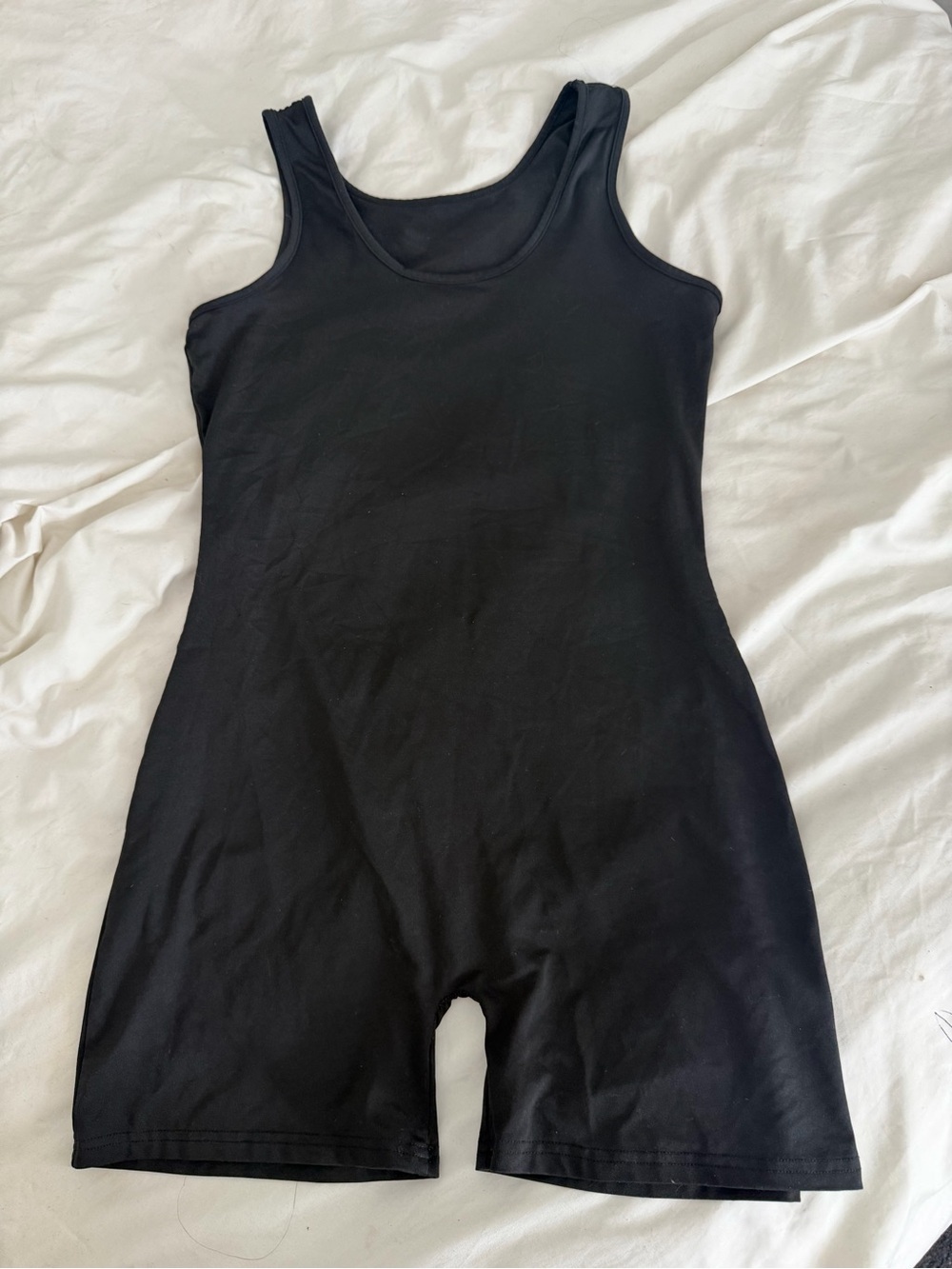 Women's Black Tank Romper Shorts